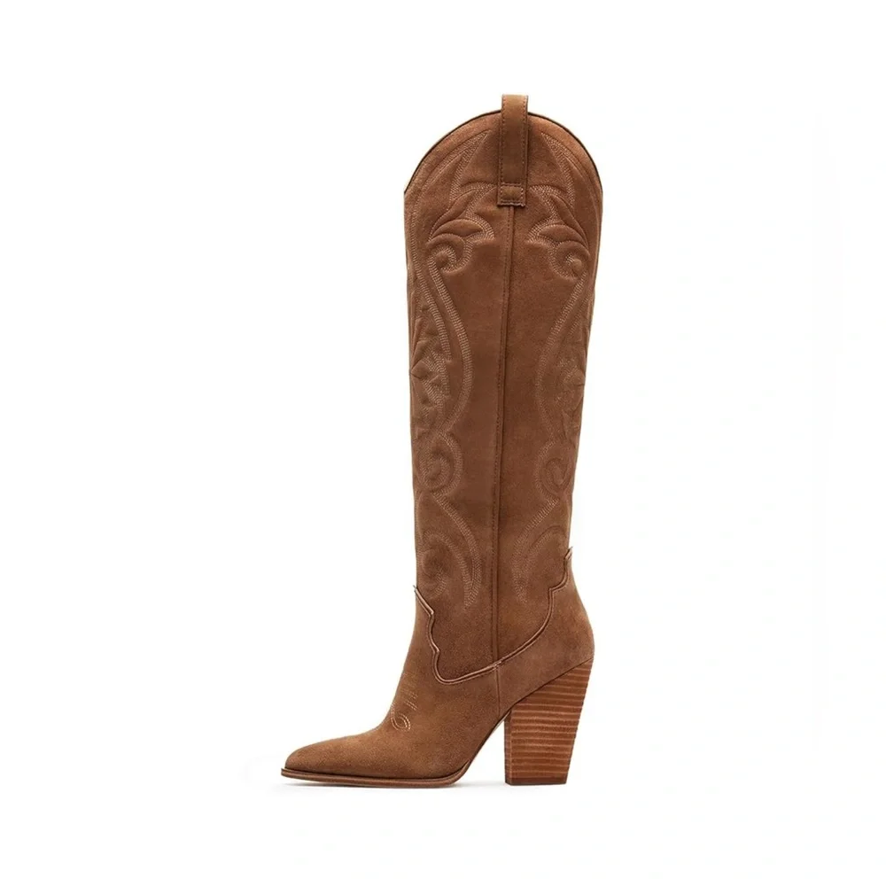 Brown Heeled Boots - Picture 2 of 7